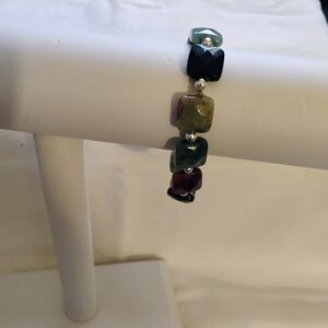 Hand Crafted Indian Agate Stretch Bracelet